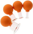 Оранжевые 4 ПК Anticellulite устанавливают набор Massageador вакуума придавая форму чашки лицевой массаж придает форму чашки китайские чашки всасывания ослабляет