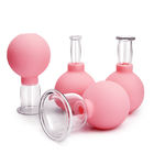 4 ПК розовые резиновые чашки тела массажа вакуумируют придавая форму чашки стекла смотрят на целлюлит лицевых чашек поднимаясь тела кожи анти-